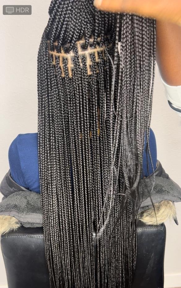 Medium Box Braids With Fine Texture — Braids to the Back