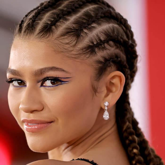 Intricate Cornrows With Dark Brown Base — Braids to the Back