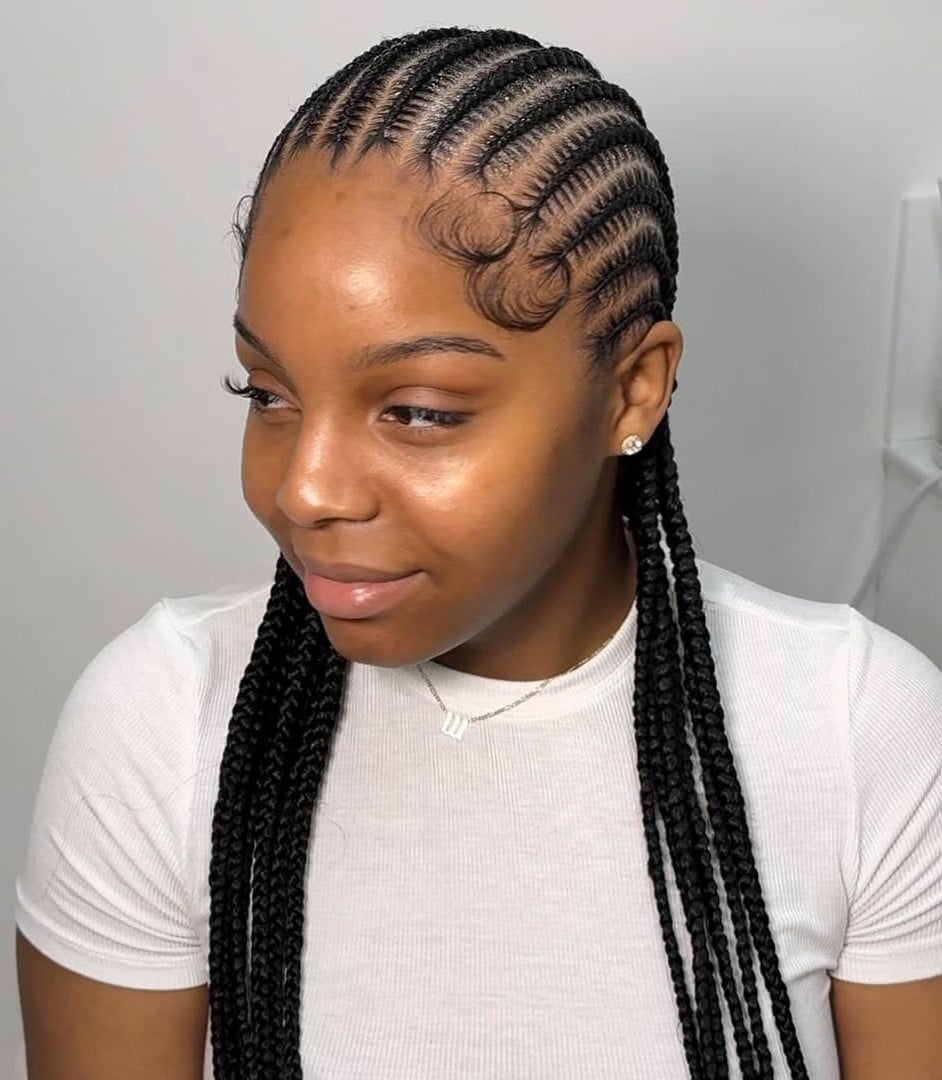 Feed-In Braids With Baby Hairs — Braids to the Back