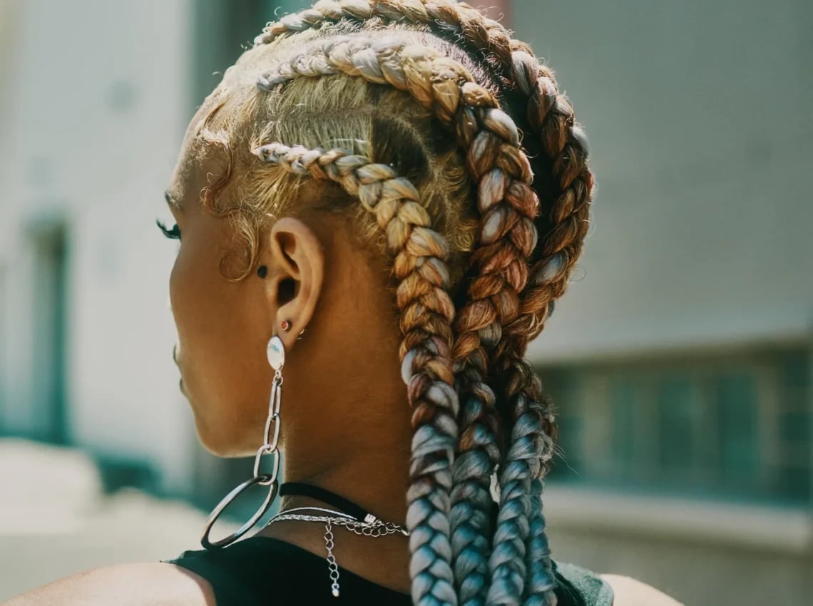 Large Braided Sections With Color — Braids to the Back