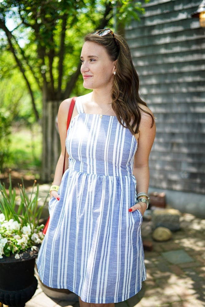 Blue and White Striped A-line Dress — Brewery Outfits