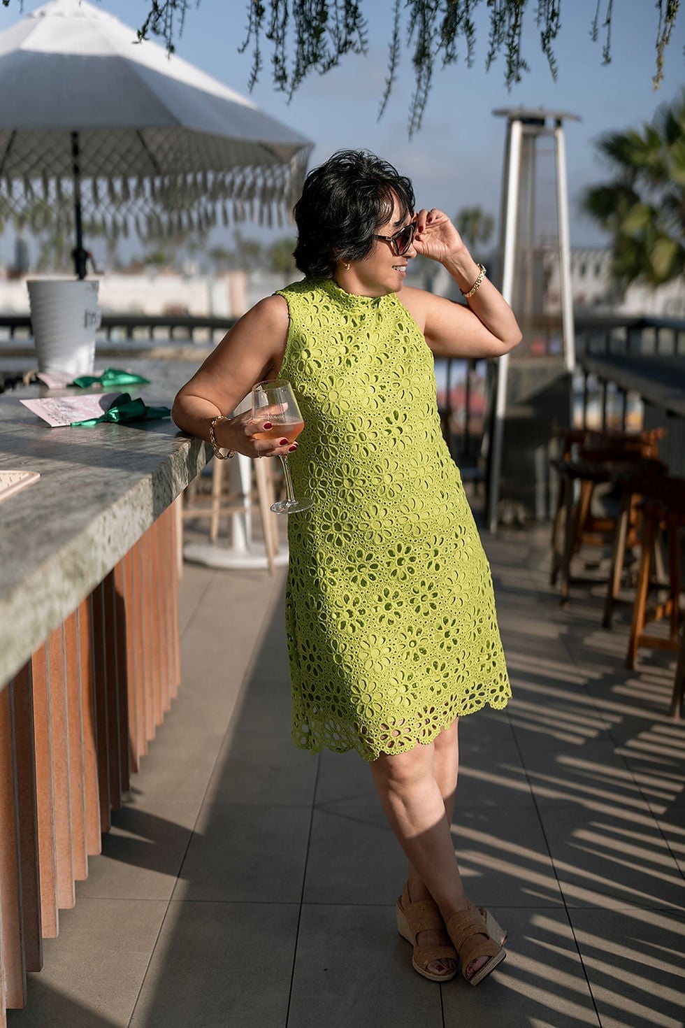 Lime Green Crochet Lace Shift Dress — Bridal Shower Outfits for Guest