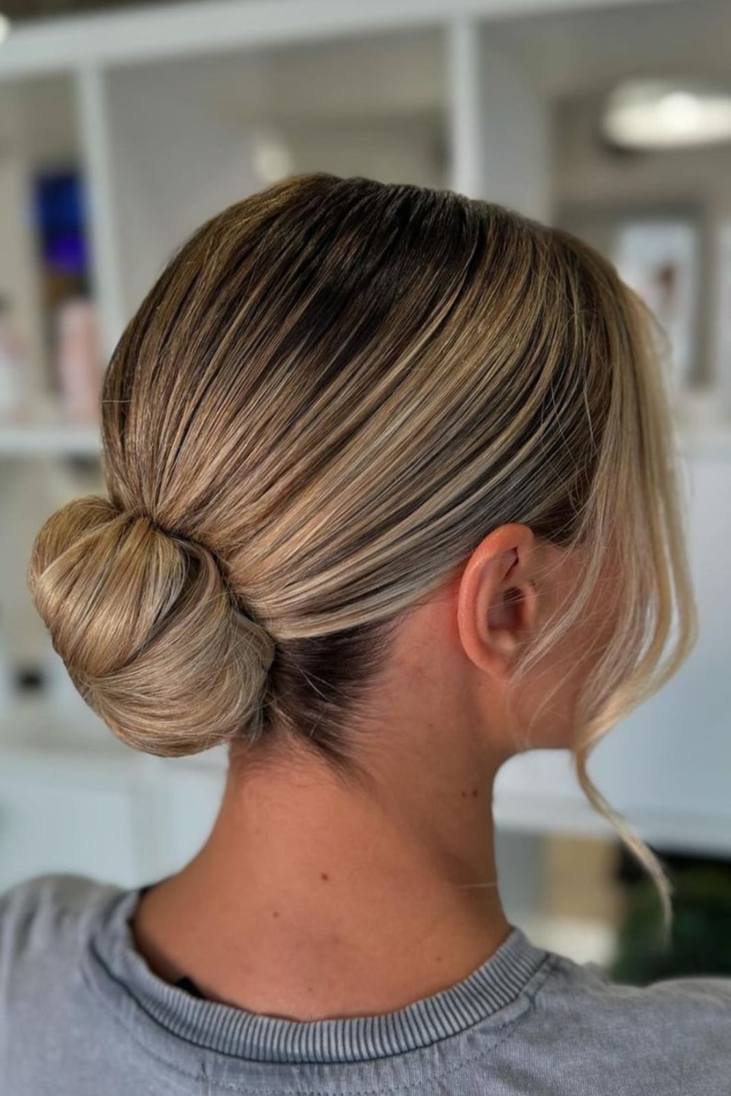 Sleek Low Bun For Fine Hair Sleek Low Bun For Fine Hair — Bridesmaid Hair