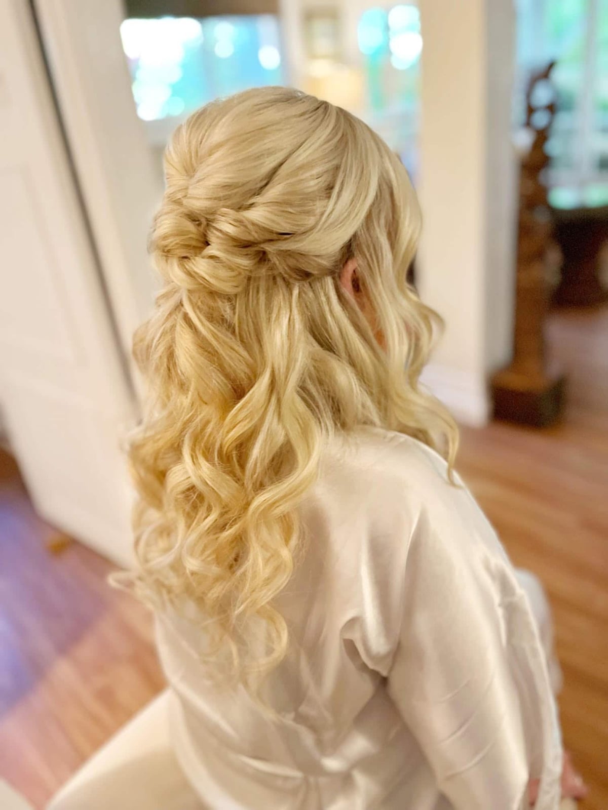 Mid-Back Ash Blonde Half Up Elegant Twists — Bridesmaid Hairstyles Half Up