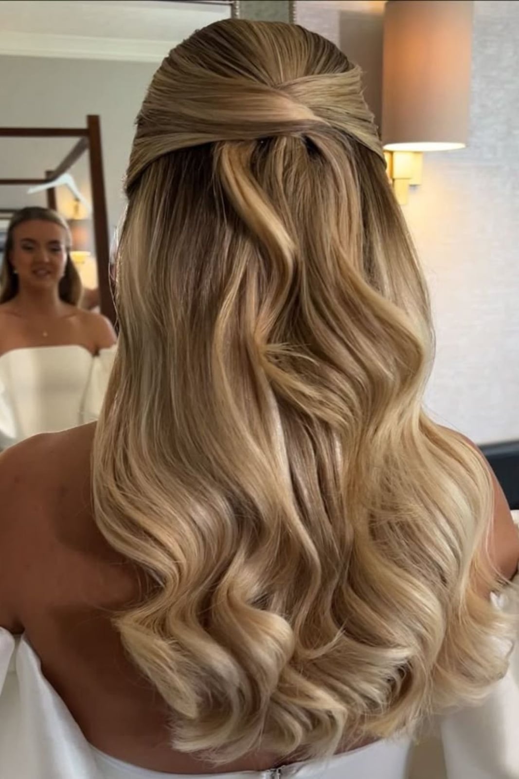 Ash Blonde Half Up Waves With Twist — Bridesmaid Hairstyles Half Up