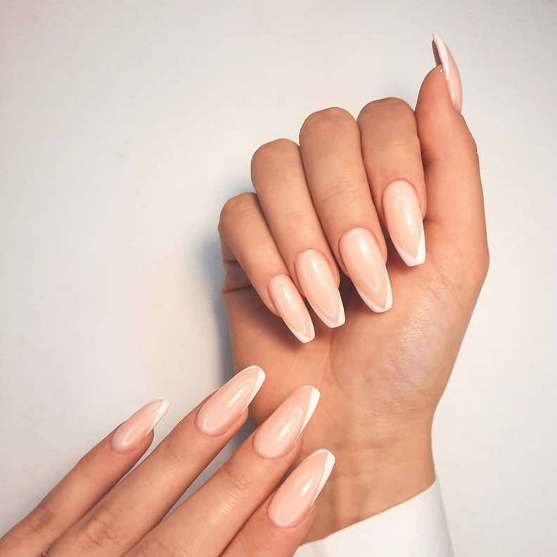Classic French Long Almond Nails — Bridesmaid Nails