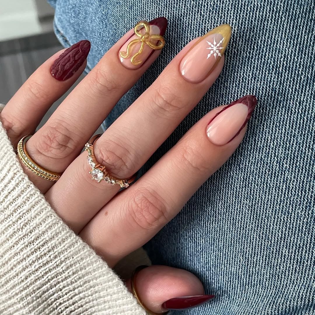 Nude Almond Nails with Thin Dark Brown French Tips Nude Almond Nails with Thin Dark Brown French Tips — Brown Almond Nails