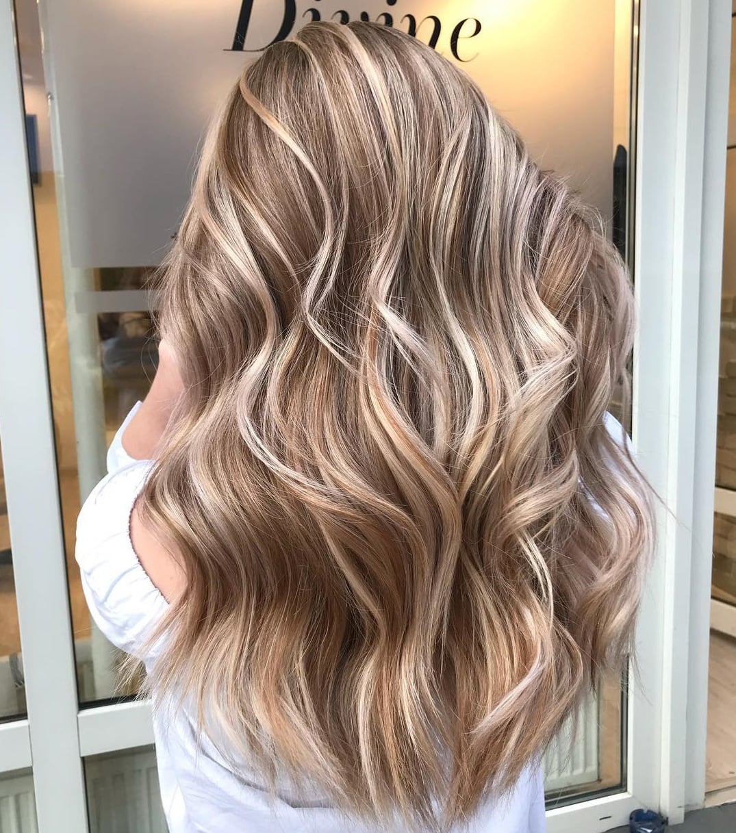 Mid-Back Light Brown With Blonde Highlights Dimension — Brown Highlights