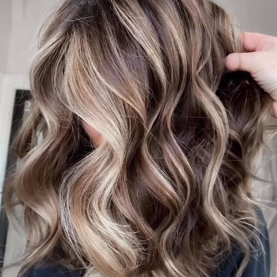 Collarbone Medium Brown With Blonde Highlights Contrast — Brown Highlights