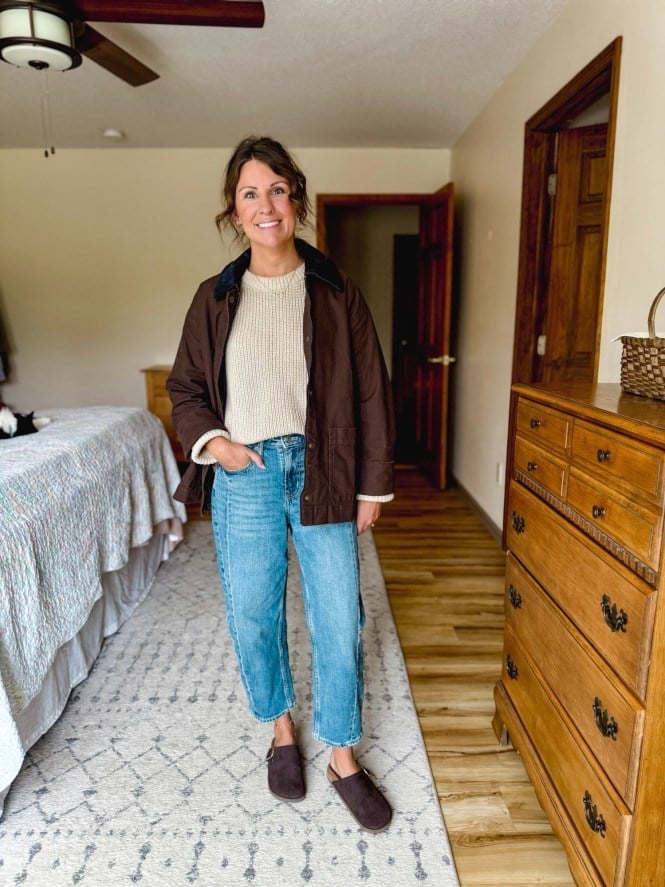 Brown Barn Jacket with Corduroy Collar Brown Barn Jacket with Corduroy Collar — Brown Jacket Outfit