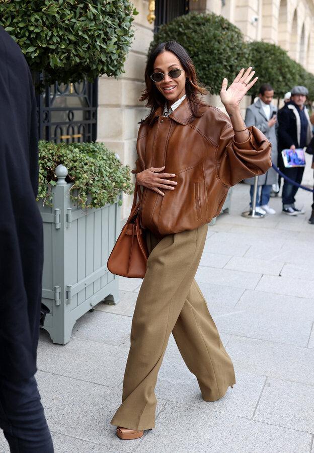 Brown Leather Jacket and Mini Skirt Matching Set — Brown Leather Jacket Outfit