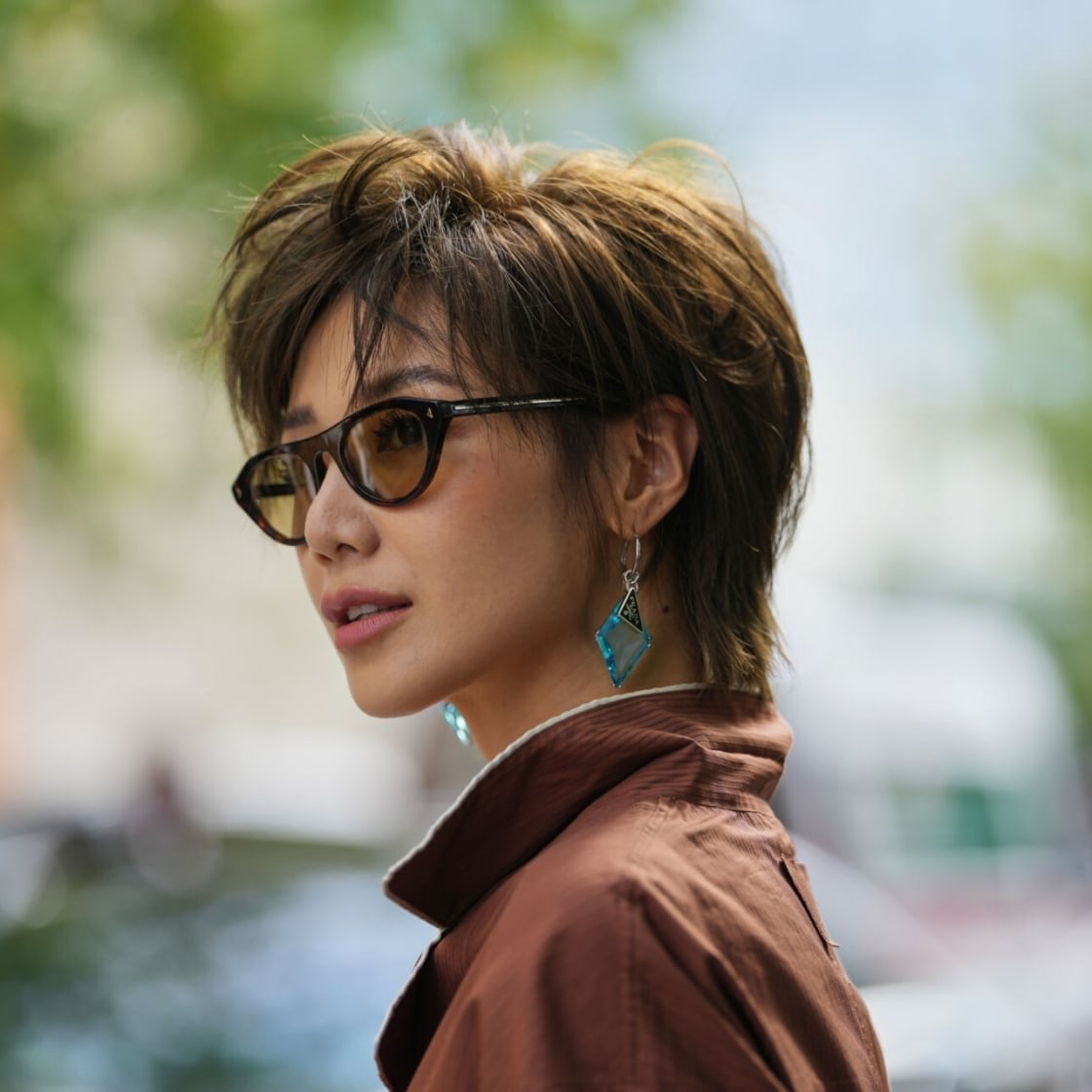 Layered Pixie With Side Swept Fringe — Brown Pixie