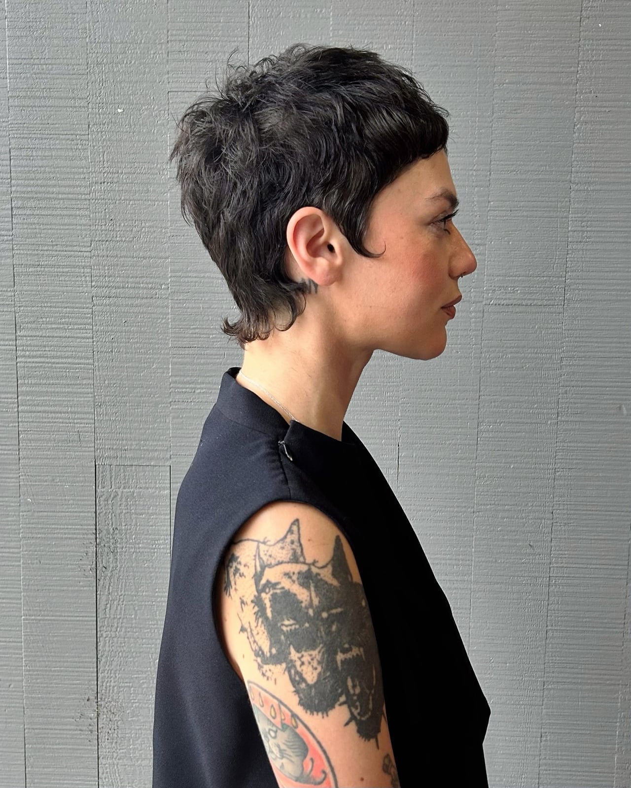 Rich Brown Pixie With Textured Side Sweep