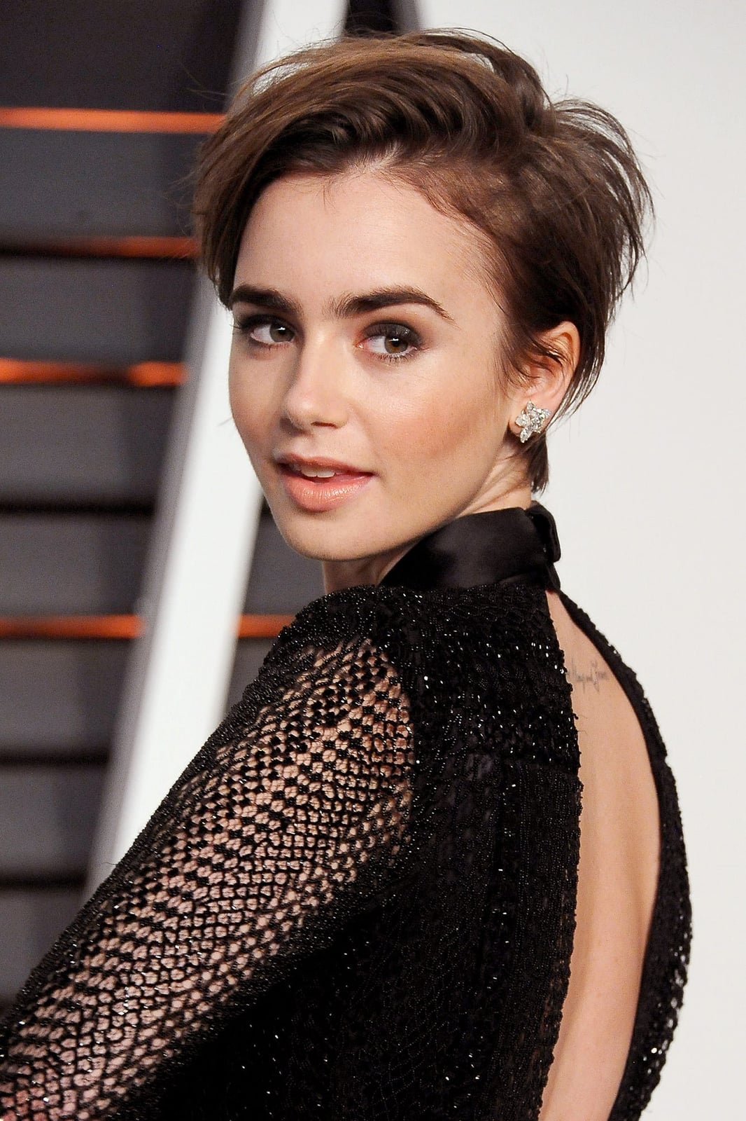 Warm Brown Pixie With Asymmetrical Styling