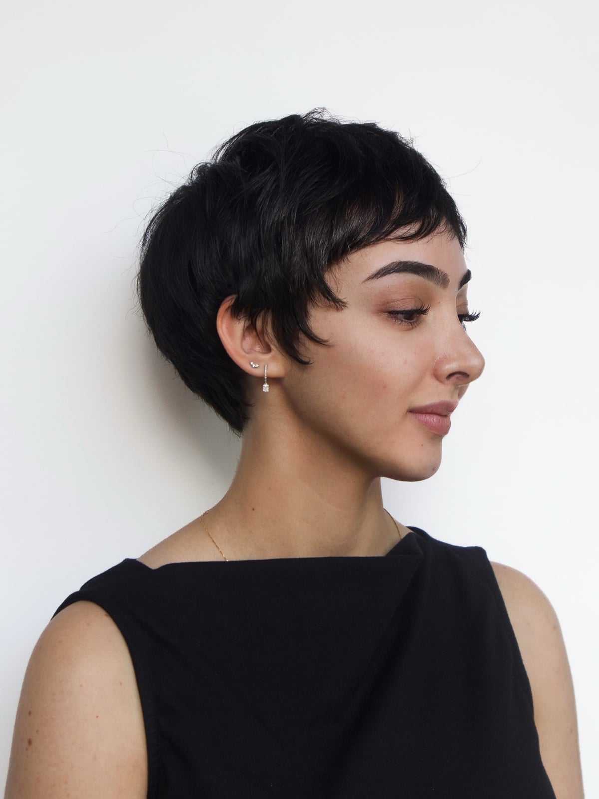 Chestnut Brown Pixie With Textured Waves