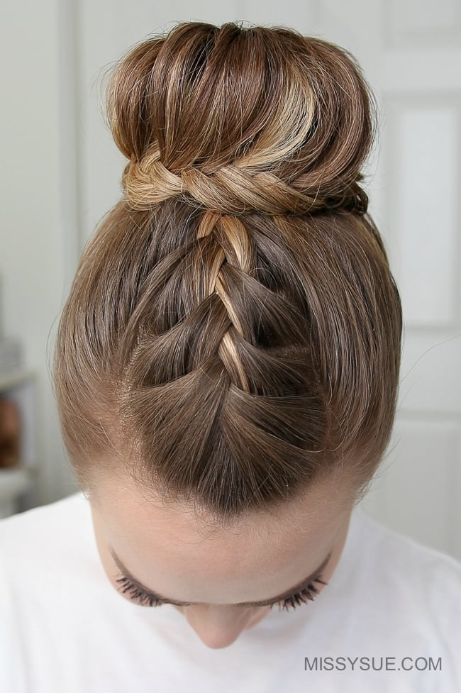 Low Bun With Braided Wrap Detail Low Bun With Braided Wrap Detail — Bun Braids