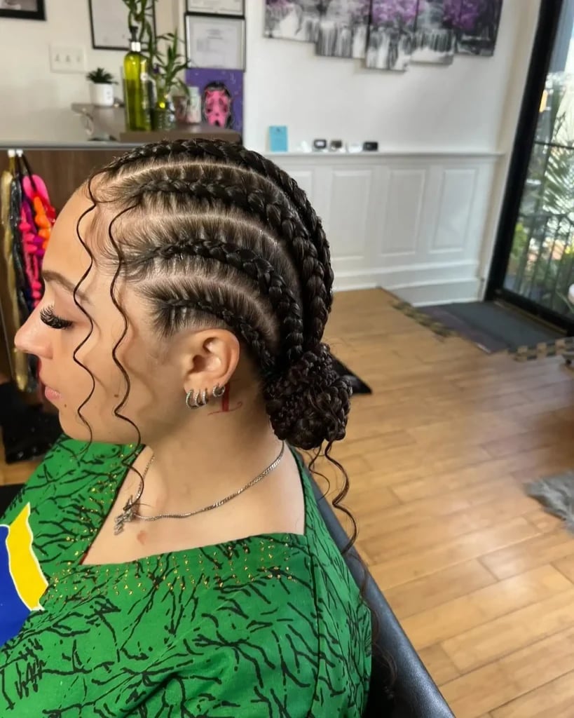 Stitch Braids Into Low Bun Stitch Braids Into Low Bun — Bun Braids