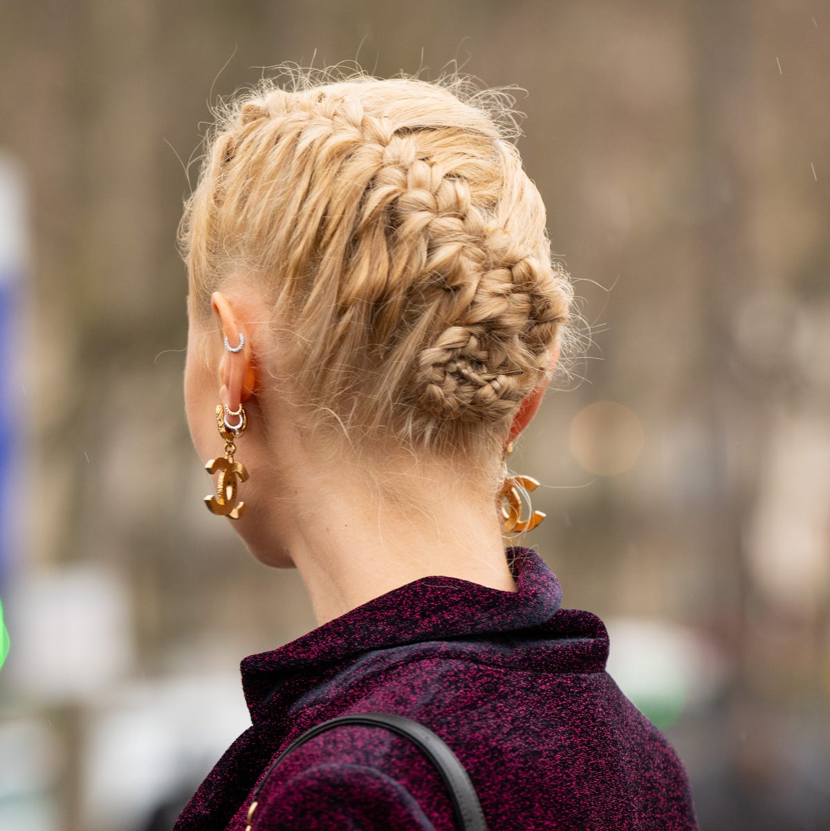 Fine Straight Blonde Braided Bun Fine Straight Blonde Braided Bun — Bun Braids
