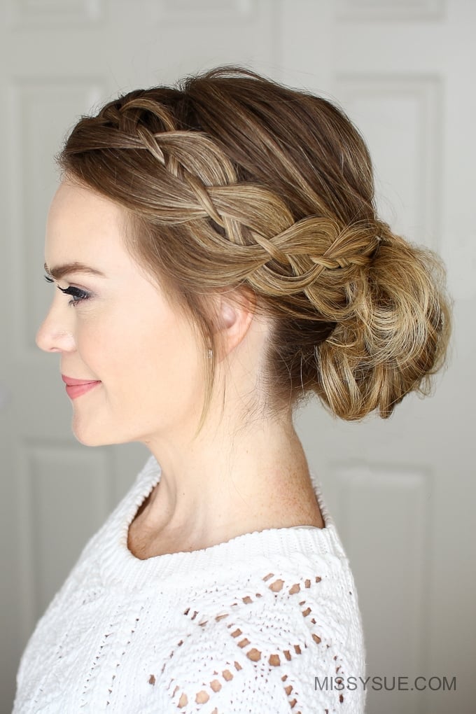 Crown Braid Detail With Side Part Crown Braid Detail With Side Part — Bun Braids