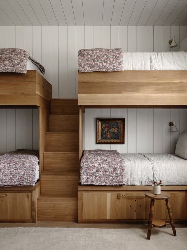 Custom Wooden Bunk Beds with Rustic Charm and Storage Stairs Custom Wooden Bunk Beds with Rustic Charm and Storage Stairs — Bunk Bed Ideas