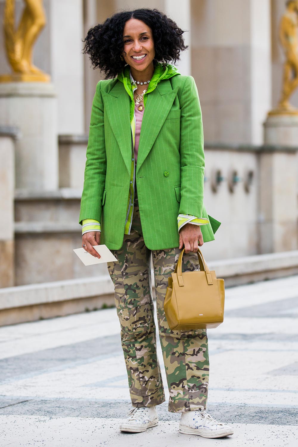 Camouflage Pants With A Bright Blazer Camouflage Pants With A Bright Blazer — Camo Outfits