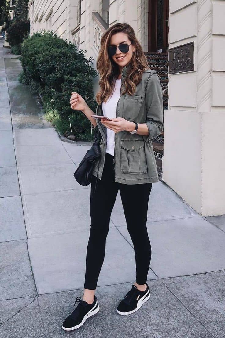 Utility Jacket Over White Tee and Black Pants Utility Jacket Over White Tee and Black Pants — Casual Concert Outfit