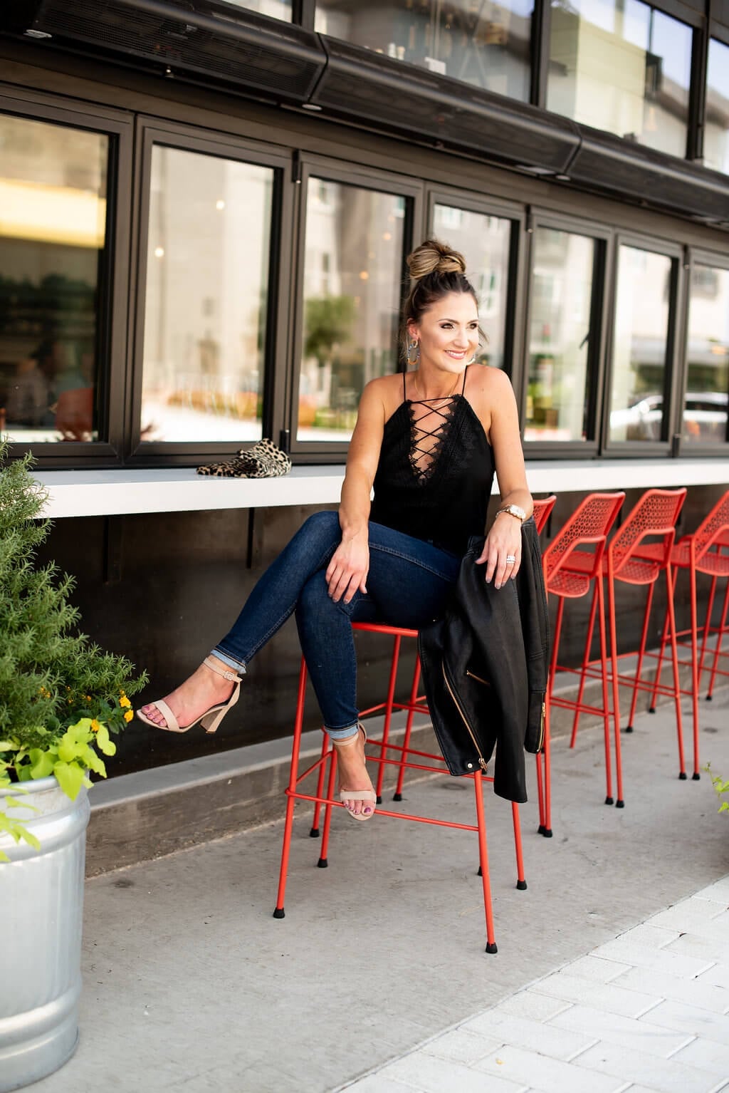 Lace Camisole with Slim-Fit Jeans — Casual Date Night Outfit