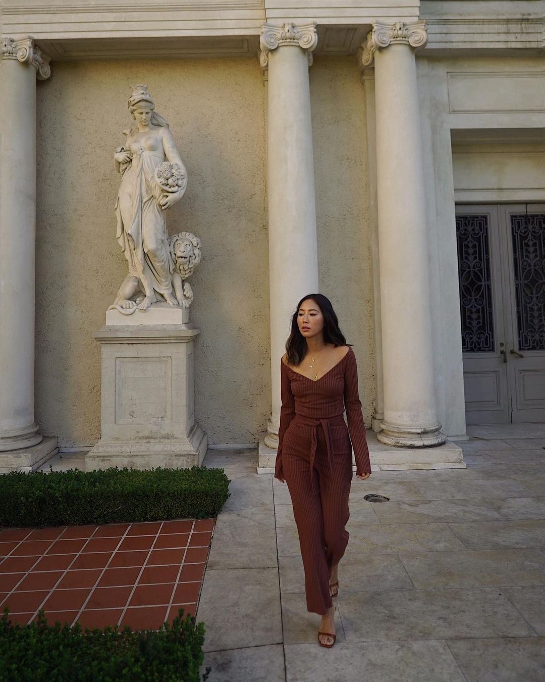 Ribbed Knit Off-The-Shoulder Set — Casual Date Night Outfit