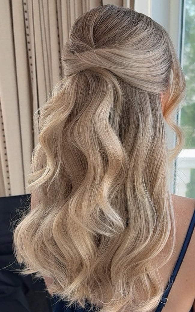 Ash Blonde Half Up Half Down — Casual Hairstyles