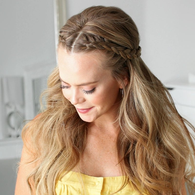 Ash Blonde Half Up Braids, Mid-Back — Casual Hairstyles