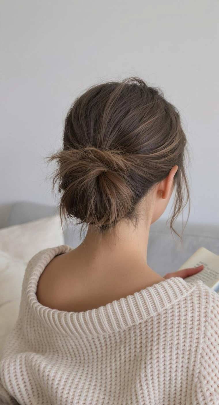 Messy Bun With Loose Wisps — Casual Hairstyles