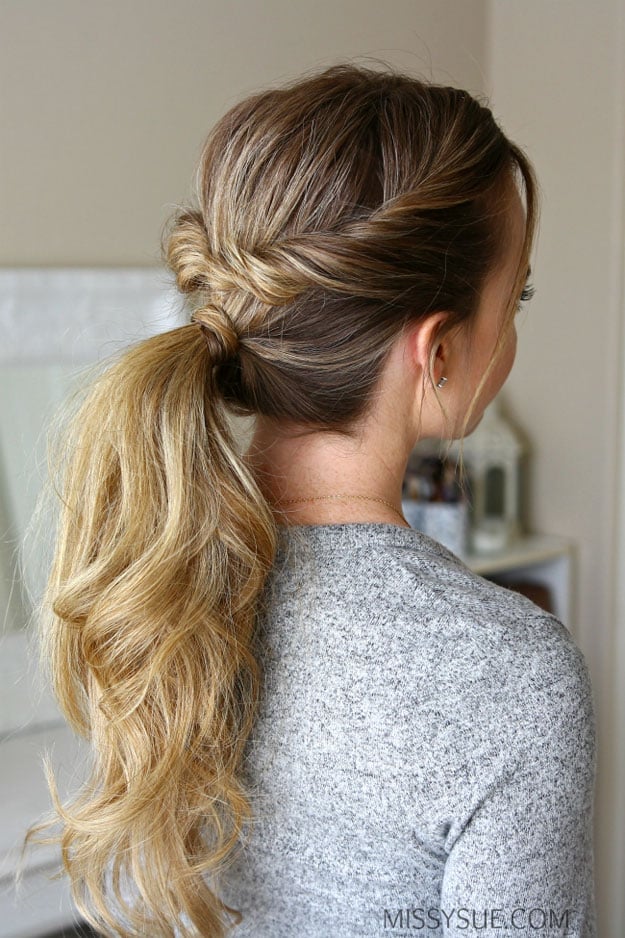 Blonde Side Ponytail Twist — Casual Hairstyles