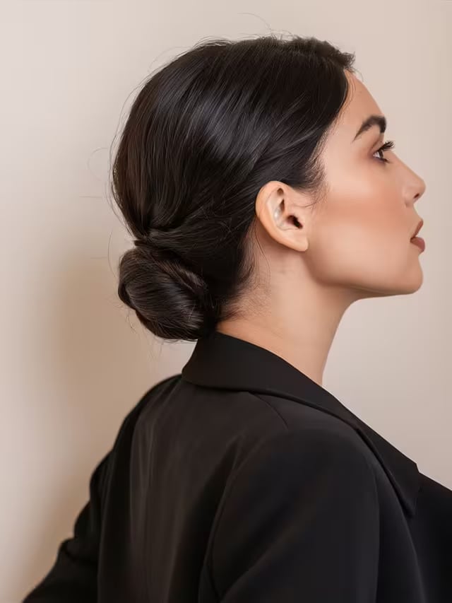 Sleek Chin Length Low Bun — Casual Hairstyles