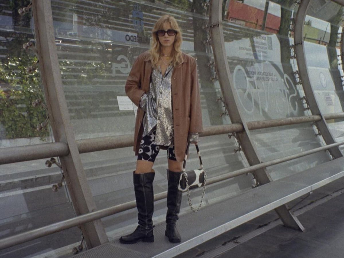Silver Sequin Shirt with Biker Shorts and Jacket — Casual Party Outfit