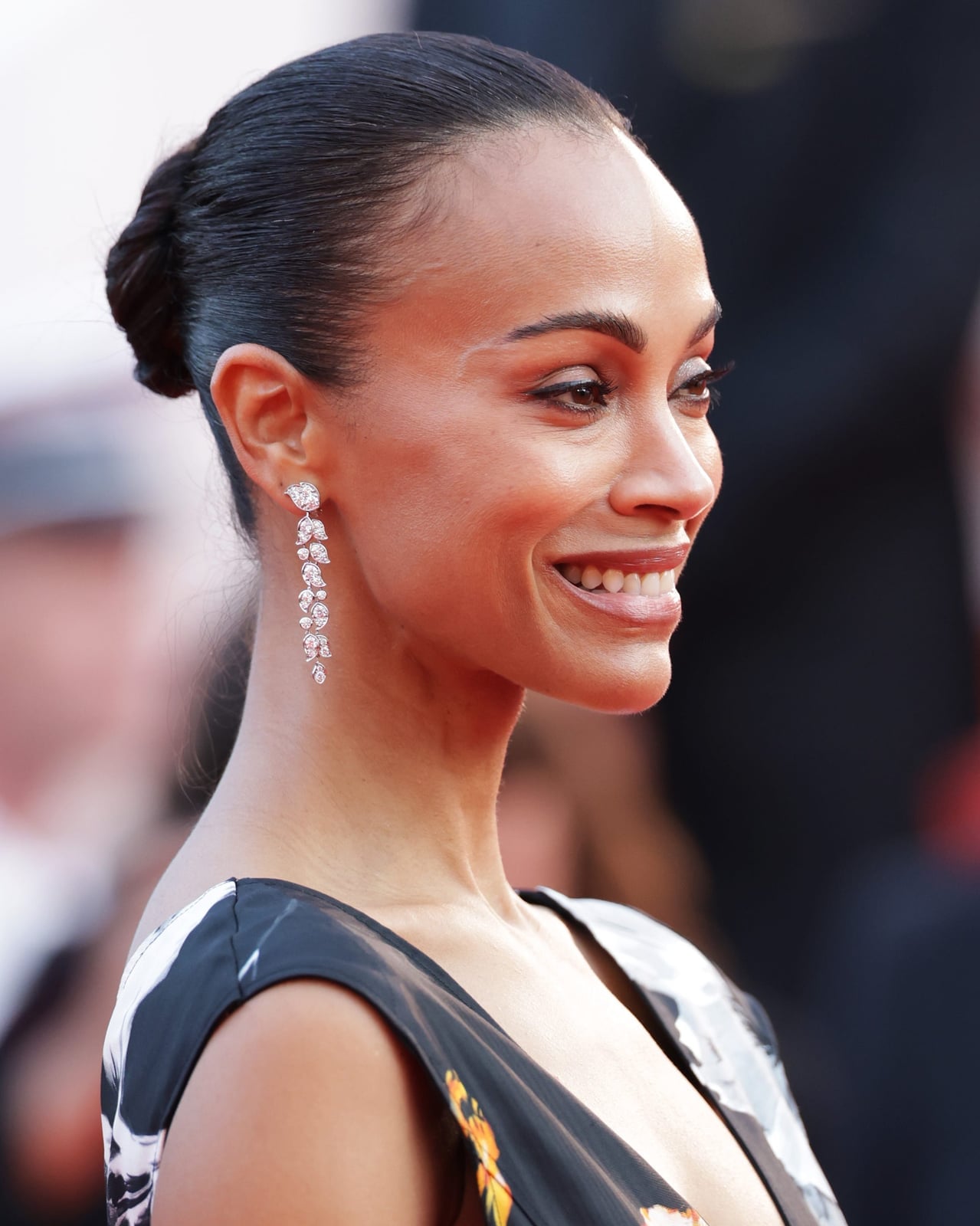 Neat Low Bun Dark Brown Middle Part, Chin — Casual Updo