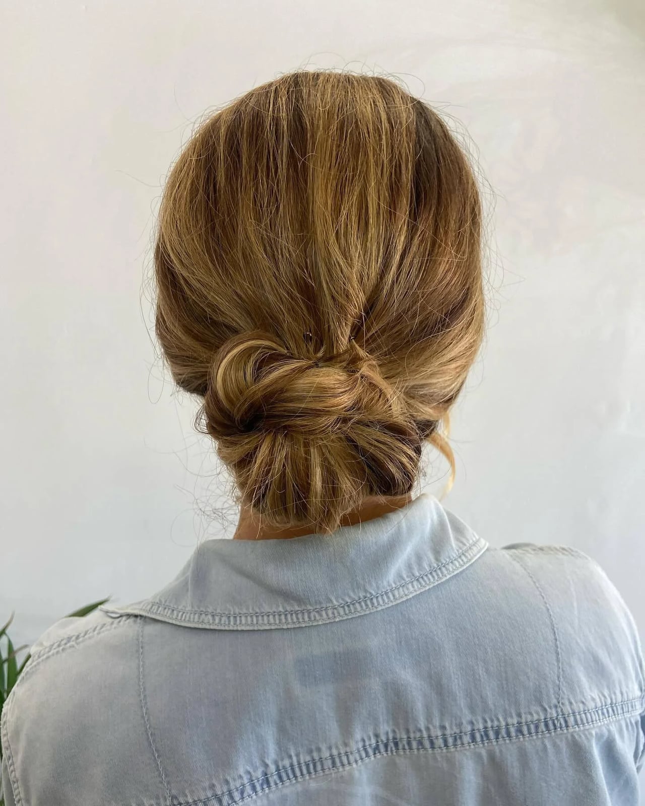Twisted Brown Balayage Updo Collarbone Length — Casual Updo