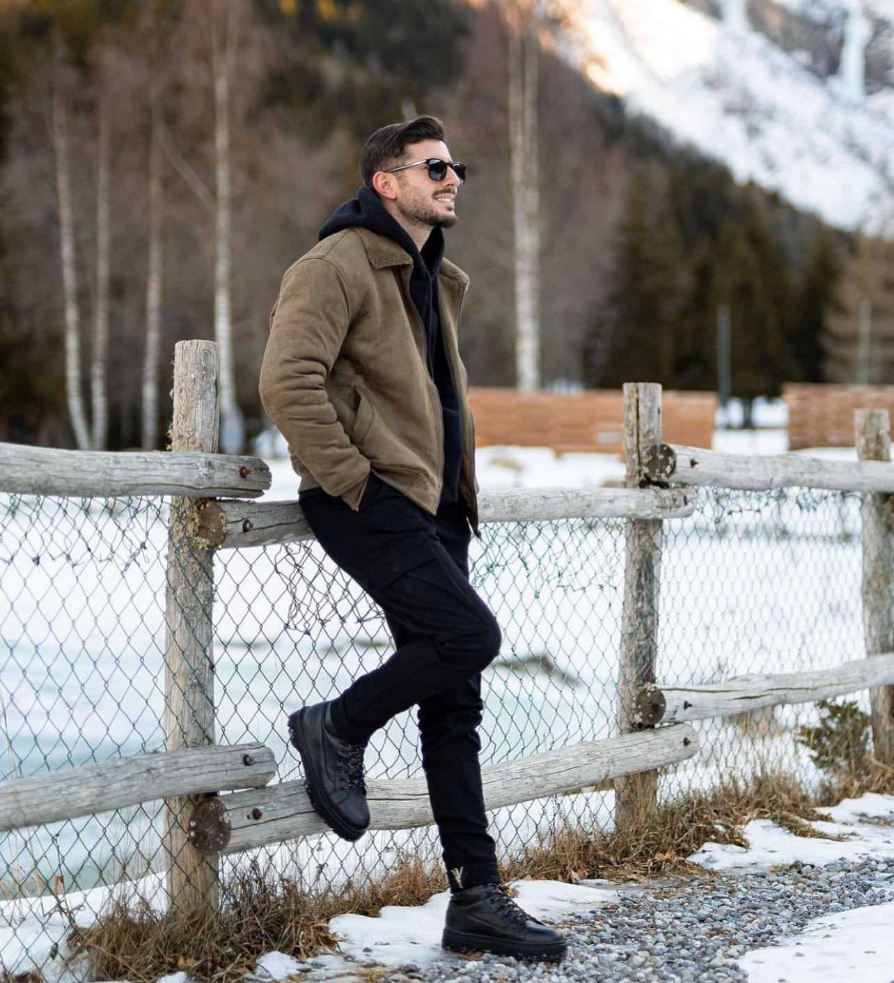 Casual Winter Layers With Suede Jacket And Boots