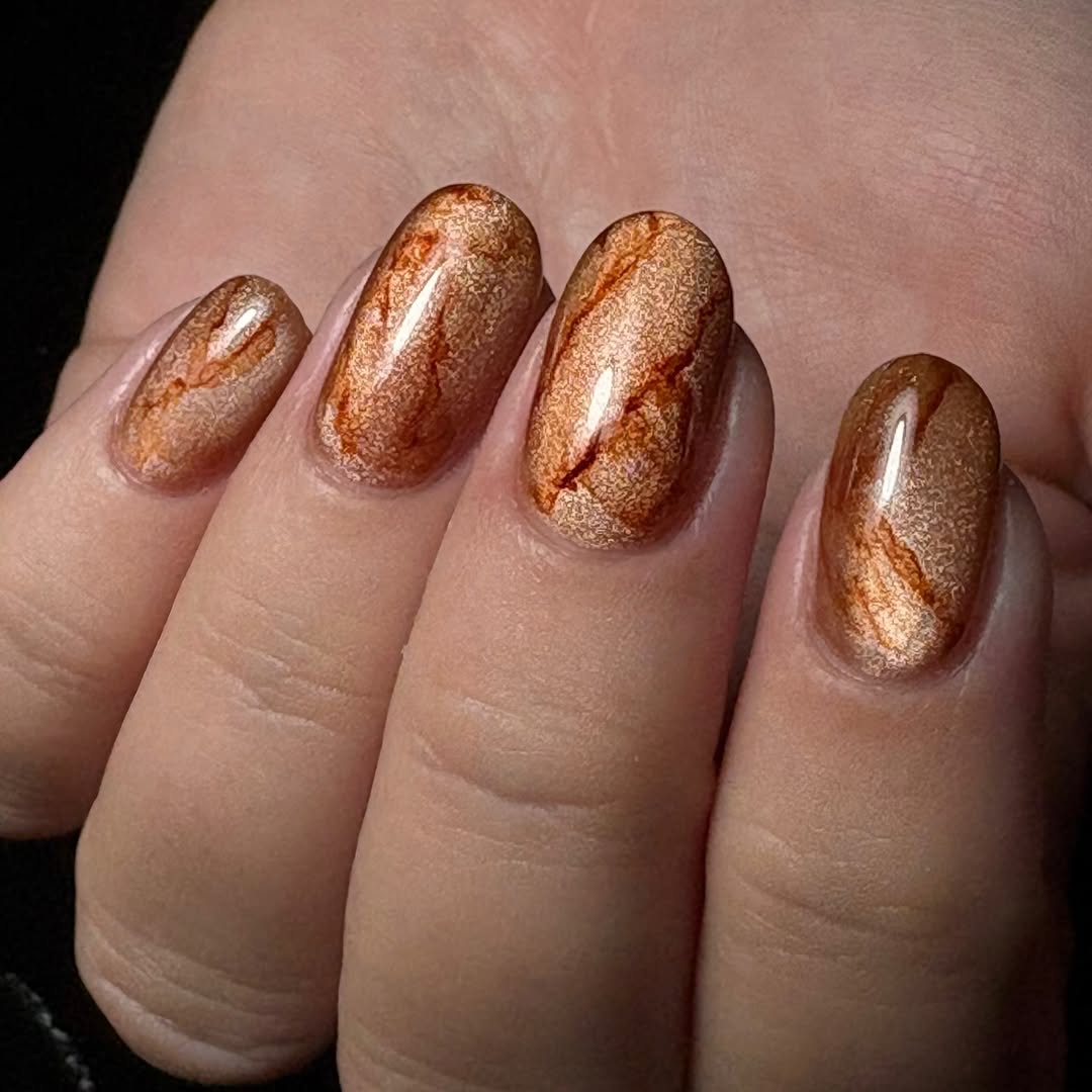 Medium Oval Bronze Cat Eye Marble Medium Oval Bronze Cat Eye Marble — Cat Eye Nail Art