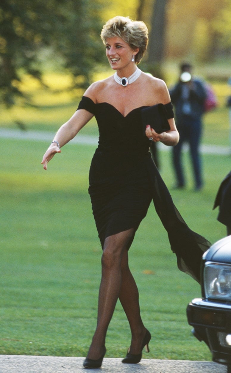 Black Off-The-Shoulder Dress with Chiffon Overlay — Celebrities Dresses