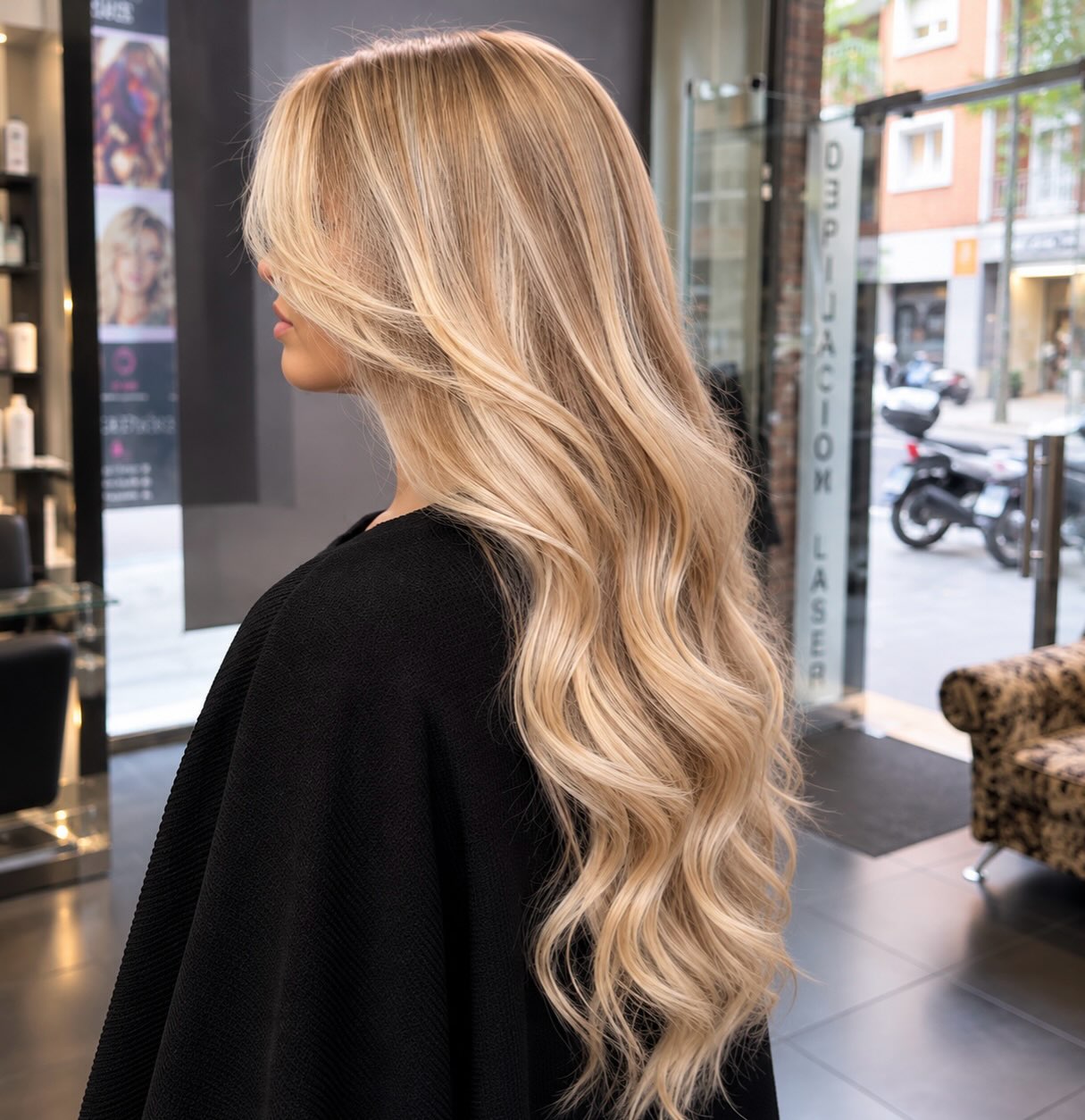 Champagne Blonde Waves With Face-Framing Layers