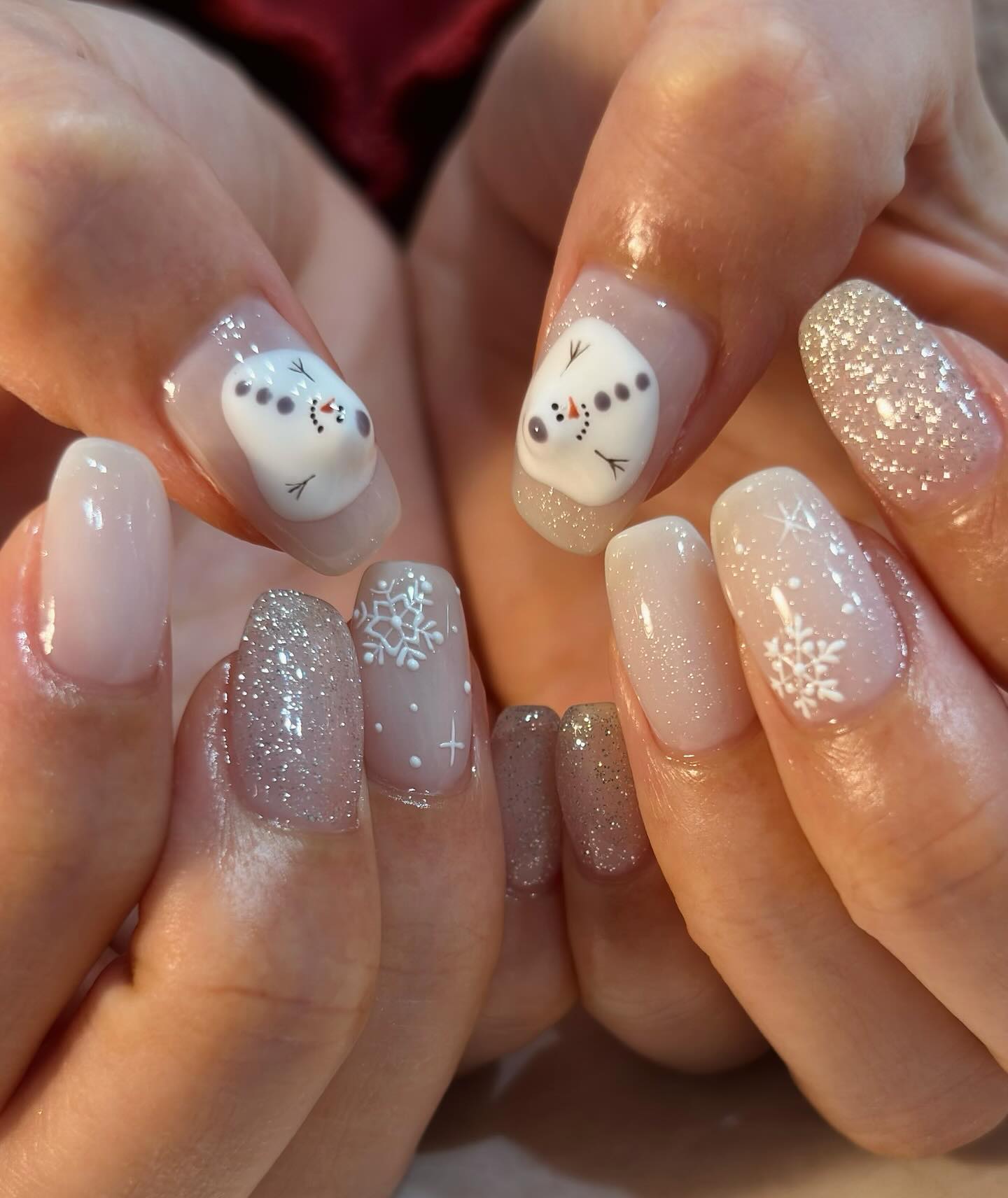Charming Snowman Winter Wonderland Nails