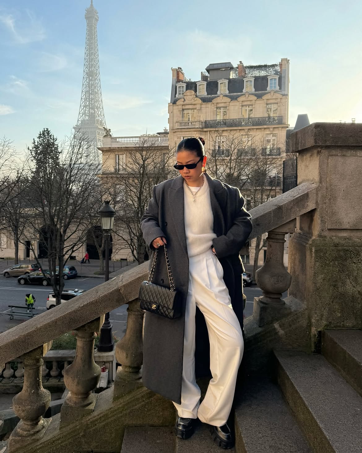 Chic Monochrome Winter Look With Wide Leg Trousers