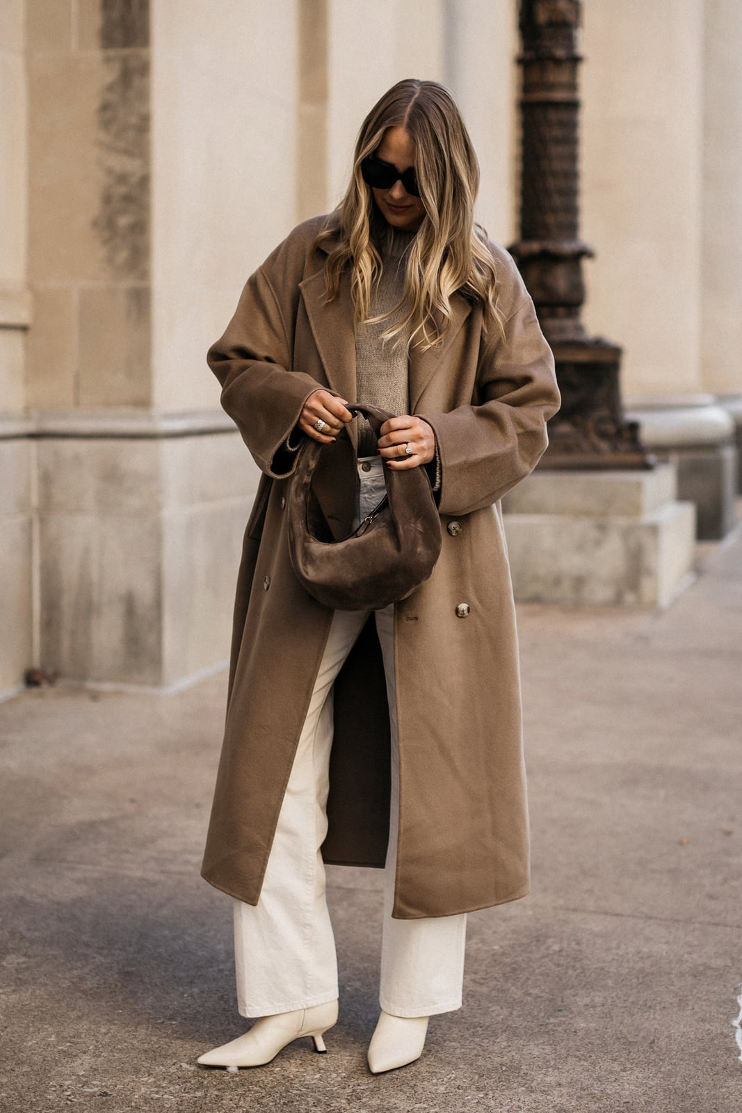 Oversized Camel Coat with Wide-Leg Denim Oversized Camel Coat with Wide-Leg Denim — Chic Style