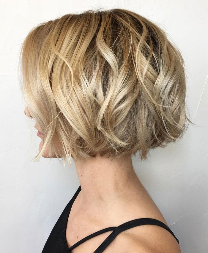 Textured Blonde Bob With Balayage Textured Blonde Bob With Balayage — Chin Length Bob