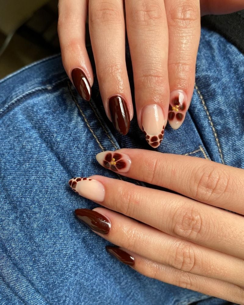 Short Square Tortoiseshell Print Nails Short Square Tortoiseshell Print Nails — Chocolate Nails