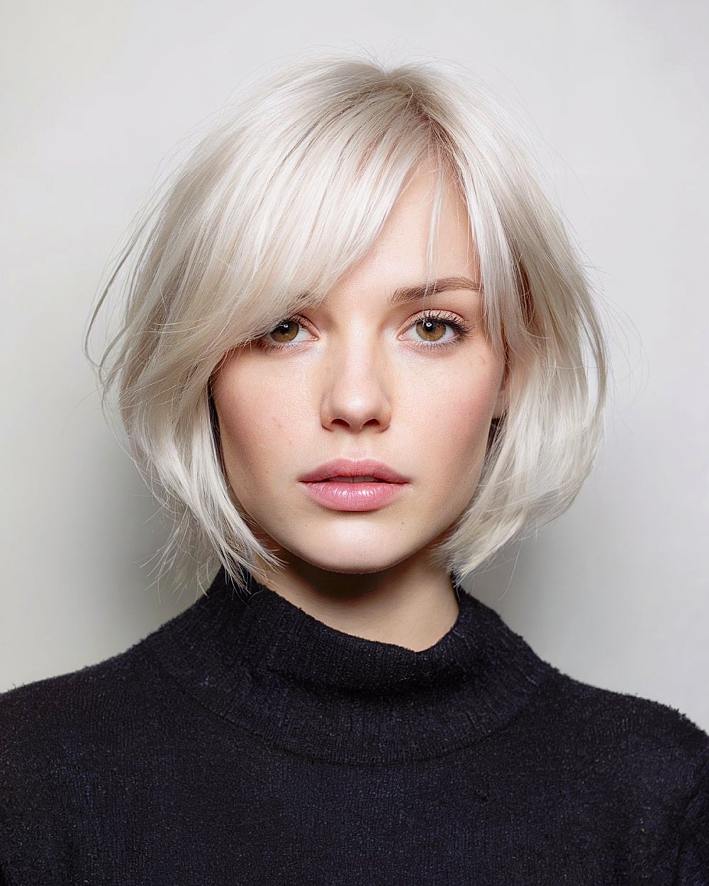 Ear Length Platinum Blonde Blunt Bob Ear Length Platinum Blonde Blunt Bob — Choppy Bob Hairstyles