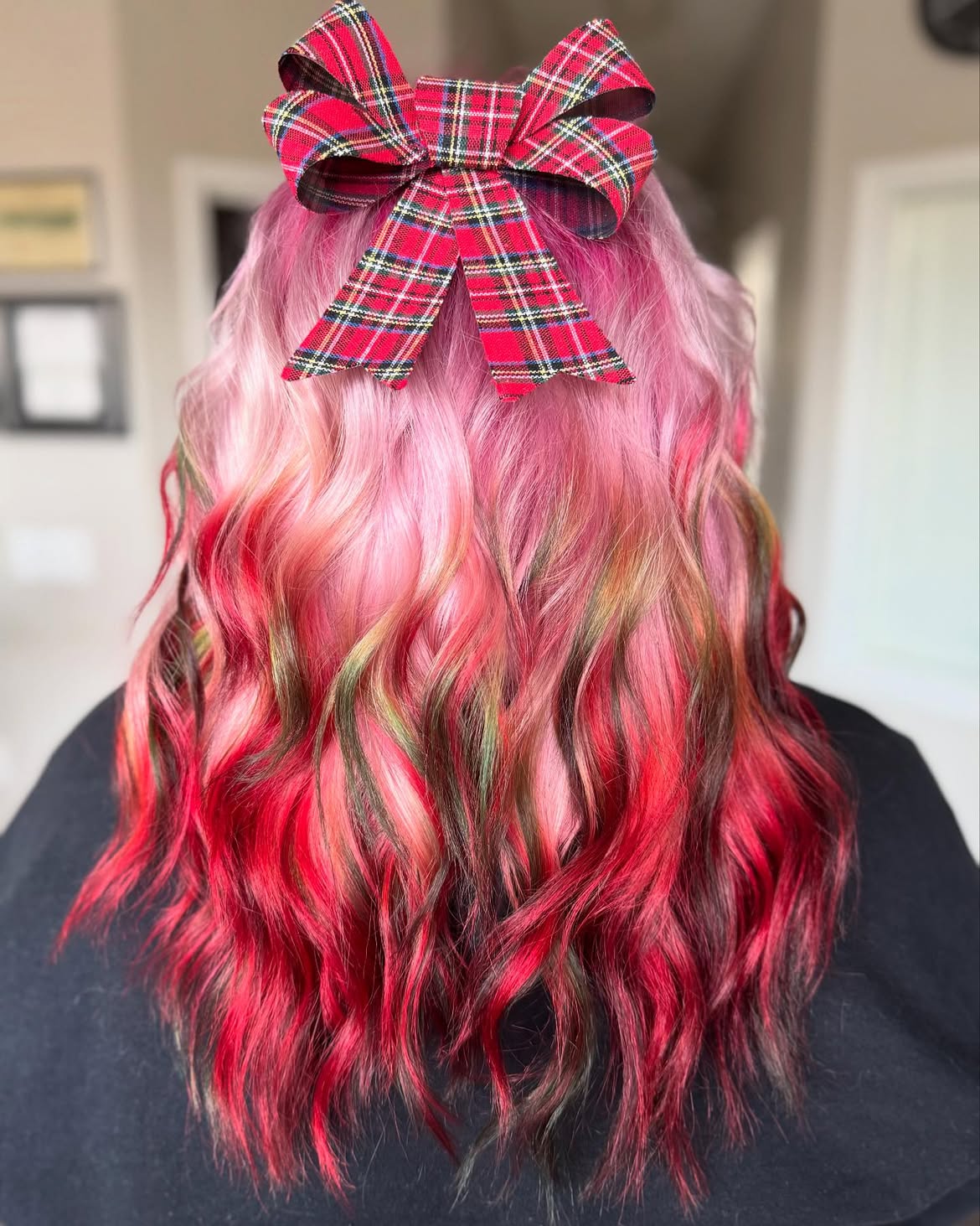 Christmas Candy Cane Pink and Red Ombre