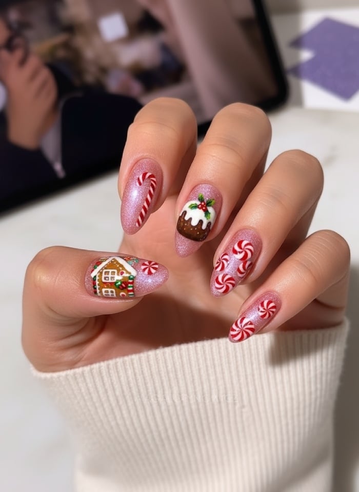 Christmas Treat Almond Nails Christmas Treat Almond Nails — Christmas Nails