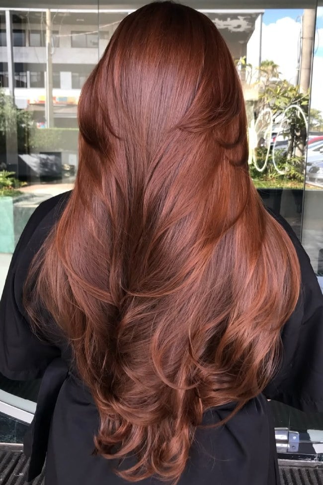 Mid-Back Layers With Cinnamon Mocha Mid-Back Layers With Cinnamon Mocha — Cinnamon Hair
