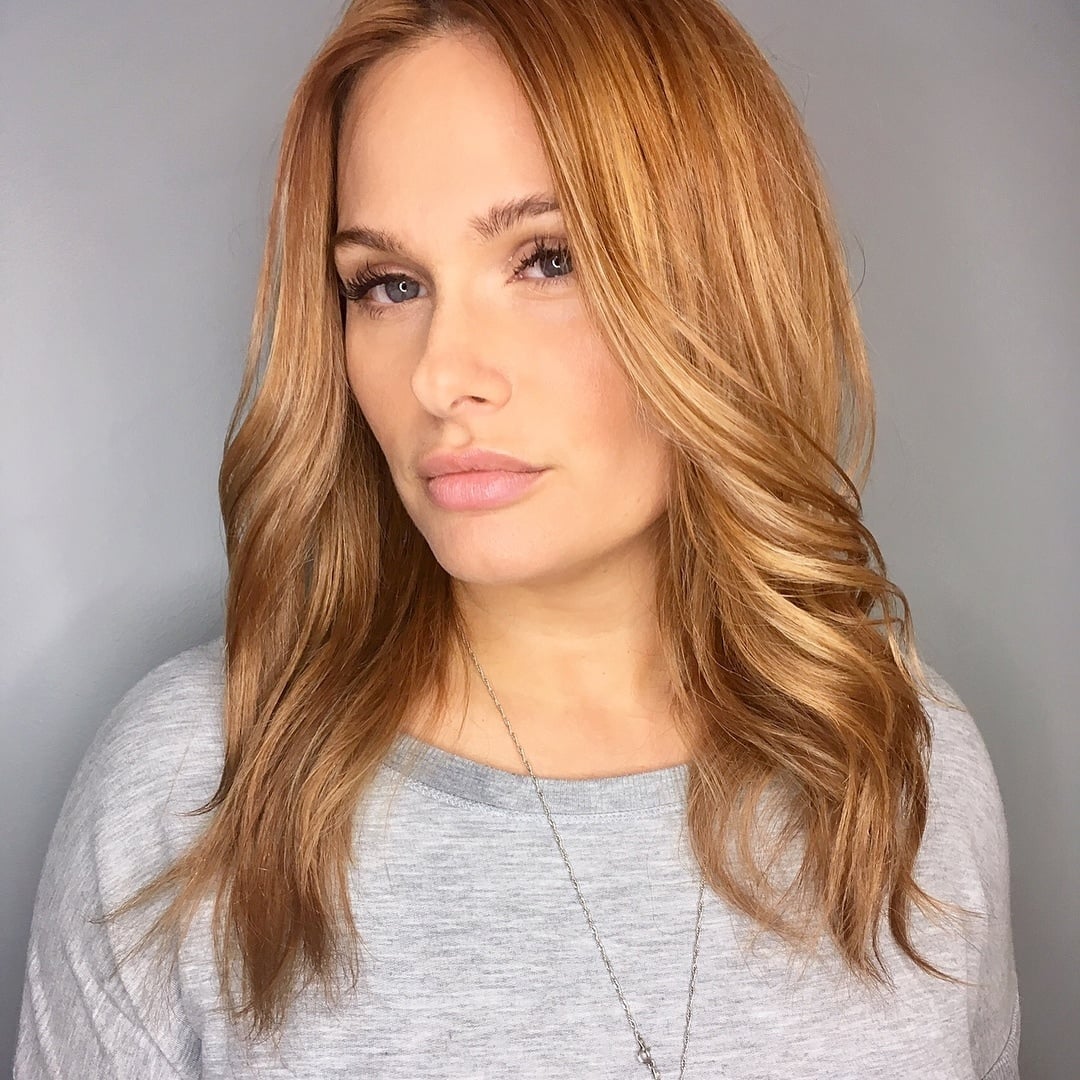 Shoulder Length Waves With Cinnamon Blonde Shoulder Length Waves With Cinnamon Blonde — Cinnamon Hair